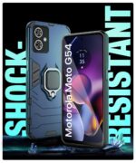 Shock Proof Back Case Mobile Cover for Motorola Moto G54 5G | Moto G64 5G | Back Cover Case (Tough Armor | Hybrid PC + TPU | Ring Holder & in-Built Kickstand | Blue) - Image 6