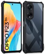 Shock Proof Clear Protective Back Case for Oppo F23 5G - AirEDGE Technology | 360 Degree Camera Protection | Transparent Hybrid Back Case Mobile Cover - Black - Image 2