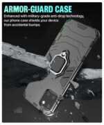 Shock Proof Back Case Mobile Cover for Samsung Galaxy Note 10 Lite (Armor | Hybrid PC + TPU | Full Protection with Ring Holder Kickstand | Carbon Black) - Image 5