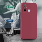 Slim Ultra Soft Rubberised Back Cover for Xiaomi Redmi 12C | Poco C55 | Inner Velvet Fabric Lining | Matte Silicone Flexible Camera Protection Back Case - Maroon Wine Red - Image 4