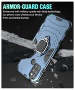 Shock Proof Back Case Mobile Cover for Realme 7i | Back Cover Case (Tough Armor | Hybrid PC + TPU | Ring Holder & in-Built Kickstand | Blue) - Image 4