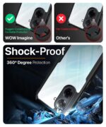 Shock Proof Clear Protective Back Case for Redmi A5 | Poco C71 - AirEDGE Technology | 360 Degree Camera Protection | Transparent Hybrid Back Case Mobile Cover - Black - Image 3