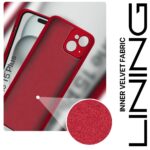 Back Cover for Apple iPhone 15 Plus | Ultra Slim Soft Rubberised Case | Inner Velvet Fabric Lining | Matte Silicone Flexible Mobile Case | Camera Protection - Crimson Red - Image 3