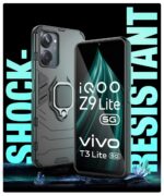 Shock Proof Back Cover for iQOO Z9 Lite | Vivo T3 Lite 5G | Y18t | Y18 | Y18e | Y03 | Y28s | Y37 | Mobile Case (Tough Armor | Hybrid PC + TPU | Ring Holder & in-Built Kickstand | Black) - Image 6