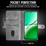 Shock Proof Flip Cover Back Case for Oppo F27 5G | Magnetic Wallet Leather Case with Stand - Image 4