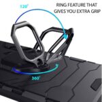 Polycarbonate Ring Holder & Kickstand in-Built Excellent 360 Degree Protection Tough Armor Bumper Back Cover for 1+ OnePlus 10 Pro 5G (Carbon Black) - Image 5