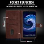 Shock Proof Flip Cover Back Case for Vivo V23E 5G | Magnetic Wallet Leather Case with Stand - Image 3
