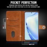 Shock Proof Flip Cover Back Case for Vivo V27 | Magnetic Wallet Leather Case with Stand - Image 4
