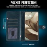 Shock Proof Flip Cover Back Case for Motorola Moto Edge 50 5G | Magnetic Wallet Leather Case with Stand - Image 4