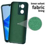 Back Cover for Oppo A57 4G 2022 | Oppo A77 4G | Ultra Slim Soft Rubberised Case | Inner Velvet Fabric Lining | Matte Silicone Flexible Mobile Case | Camera Protection - Green - Image 3