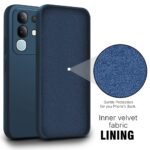 Back Cover for Vivo T4X 5G | IQOO Z10X 5G | Ultra Slim Soft Rubberised Case | Inner Velvet Fabric Lining | Matte Silicone Flexible Mobile Case | Camera Protection (Blue) - Image 2