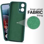 Back Cover for Motorola Moto G34 5G | Moto G45 5G | Ultra Slim Soft Rubberised Case | Inner Velvet Fabric Lining | Matte Silicone Flexible Mobile Case | Camera Protection - Green - Image 3