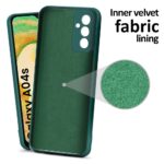 Back Cover for Samsung Galaxy A04s | Ultra Slim Soft Rubberised Case | Inner Velvet Fabric Lining | Matte Silicone Flexible Mobile Case | Camera Protection - Green - Image 2