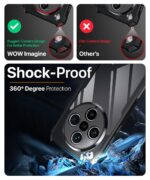 Shock Proof Clear Protective Back Case for Oppo Find X8 Pro - AirEDGE Technology | 360 Degree Camera Protection | Transparent Hybrid Back Case Mobile Cover - Black - Image 3