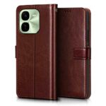 Shock Proof Flip Cover Back Case for Iqoo Z9X 5G | Magnetic Wallet Leather Case with Stand - Image 4