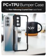 kelpuj Shock Proof Clear Protective Back Case for Motorola Moto Edge 20 - AirEDGE Technology | 360 Degree Camera Protection | Transparent Hybrid Back Case Mobile Cover - Black - Image 6