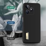 Slim Ultra Soft Rubberised Back Cover for Realme Narzo N53 | Realme C53 | Realme C51 | Inner Velvet Fabric Lining | Matte Silicone Flexible Camera Protection Back Case - Black - Image 3