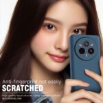 Back Cover for Realme 14 Pro 5G | Ultra Slim Soft Rubberised Case | Inner Velvet Fabric Lining | Matte Silicone Flexible Mobile Case | Camera Protection - Blue - Image 4