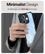 Shock Proof Clear Protective Back Case for Oppo A5 Pro 5G - AirEDGE Technology | 360 Degree Camera Protection | Transparent Hybrid Back Case Mobile Cover - Black - Image 5