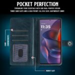 Shock Proof Flip Cover Back Case for Motorola Moto Edge 60 Stylus 5G | Magnetic Wallet Leather Case with Stand - Image 4