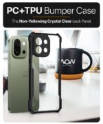 kelpuj Shock Proof Clear Protective Back Case for 1+ OnePlus 13s 5G - AirEDGE Technology | 360 Degree Camera Protection | Transparent Hybrid Back Case Mobile Cover - Black - Image 6