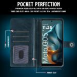 Shock Proof Flip Cover Back Case for Motorola Moto G05 | Magnetic Wallet Leather Case with Stand - Image 6