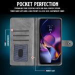Shock Proof Flip Cover Back Case for Motorola Moto G54 5G | Magnetic Wallet Leather Case with Stand - Image 6