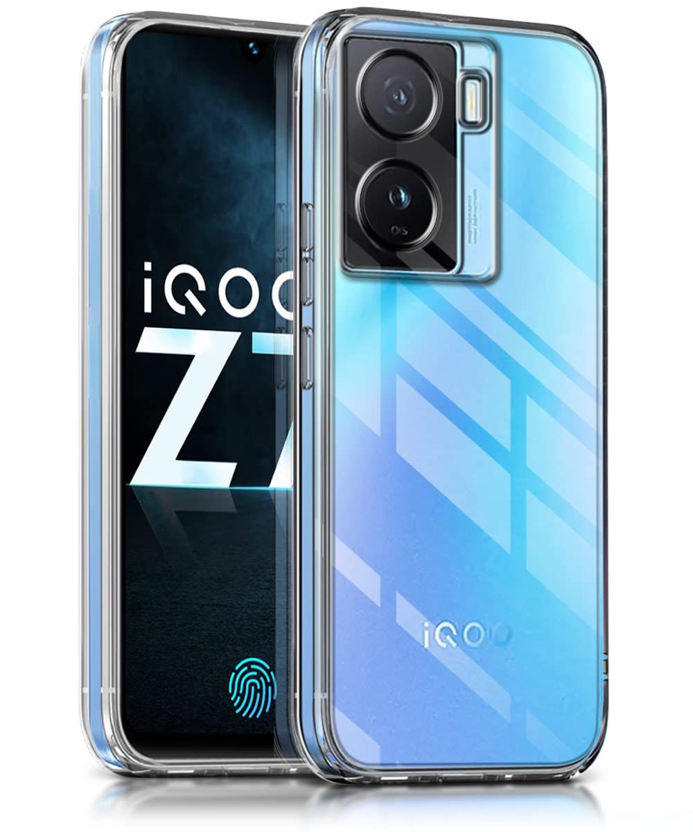 61b5m0hEmIL.jpg kelpuj Crystal Clear Transparent Back Case for Compatible with iQOO Z7 5G / Z7s 5G | Shockproof TPU Silicone Cover | Full Body & Camera Protection Transparent - Image 1