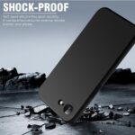 Back Cover for iPhone 16e | Ultra Slim Soft Rubberised Case | Inner Velvet Fabric Lining | Matte Silicone Flexible Mobile Case | Camera Protection - Black - Image 3