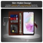 Shock Proof Flip Cover Back Case for Samsung Galaxy A35 5G | Magnetic Wallet Leather Case with Stand - Image 6