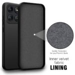 Back Cover for Motorola Moto Edge 60 Pro | Ultra Slim Soft Rubberised Case | Inner Velvet Fabric Lining | Matte Silicone Flexible Mobile Case | Camera Protection - Black - Image 2