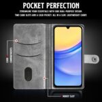 Shock Proof Flip Cover Back Case for Samsung Galaxy A15 5G | Magnetic Wallet Leather Case with Stand - Image 6