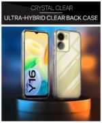 Ultra-Hybrid Crystal Clear Back Case Cover for Vivo Y16 | Vivo Y56 | Vivo T2X | Hard Back | Slim Fit Shockproof Design | Camera Protection Bump | Back Cover Case (PC,TPU | Transparent) - Image 3