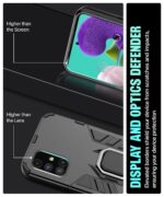 Shock Proof Back Case Mobile Cover for Samsung Galaxy A51 (Armor | Hybrid PC + TPU | Full Protection with Ring Holder Kickstand | Carbon Black) - Image 5