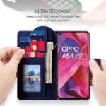 Shock Proof Flip Cover Back Case for Oppo A54 5G | Magnetic Wallet Leather Case with Stand - Image 3