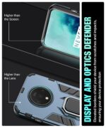 Shock Proof Back Case Mobile Cover for 1+ OnePlus 7T | Back Cover Case (Tough Armor | Hybrid PC + TPU | Ring Holder & in-Built Kickstand | Blue) - Image 5