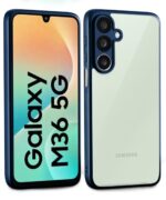 Shockproof Hybrid Back Cover for Samsung Galaxy M36 5G |Samsung Galaxy F36 5G Hard Slim fit Back Case | PC & TPU | Clear Transparent Case Blue - Image 2