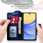 Shock Proof Flip Cover Back Case for Samsung Galaxy A15 5G | Magnetic Wallet Leather Case with Stand - Image 6
