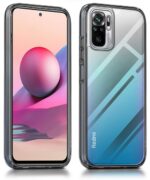 Ultra-Hybrid Crystal Clear Back Case Cover for Xiaomi Redmi Note 10 | Note 10s | Hard Back | Slim Fit Shockproof Design | Camera Protection Bump | Back Cover Case (Black) - Image 2