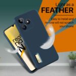 Back Cover for Realme Narzo N53 | Realme C53 | Realme C51 | Camera Bump Protection & Inner Velvet Fabric Lining | Ultra Slim Matte Soft Rubberised Case Cover (Pitch Blue) - Image 5