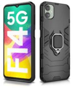 Shock Proof Back Case Mobile Cover for Samsung Galaxy F14 5G | Bumper Back Cover Case (Tough Armor | Hybrid PC + TPU | Full Protection with Ring Holder & in-Built Kickstand | Black) - Image 2