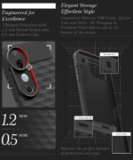 Back Cover for Vivo V40 | V40 Pro 5G | T3 Ultra 5G with Hexa Cube Design | Ultra Slim Soft Case | Inner Velvet Fabric | Matte Silicone Flexible Mobile Case | Camera Protection - Black - Image 7
