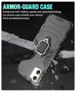 Shock Proof Back Case Mobile Cover for Samsung Galaxy F05 | Galaxy M05 | Galaxy A05 | Back Cover Case (Tough Armor | Hybrid PC + TPU | Ring Holder & in-Built Kickstand | Black) - Image 8