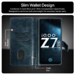 Shock Proof Flip Cover Back Case for Iqoo Z7 5G | Magnetic Wallet Leather Case with Stand - Image 4