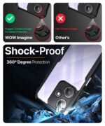 kelpuj Shock Proof Clear Protective Back Case for Infinix Hot 30 Play - AirEDGE Technology | 360 Degree Camera Protection | Transparent Hybrid Back Case Mobile Cover - Black - Image 4
