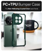 kelpuj Shock Proof Clear Back Case Mobile Cover for 1+ OnePlus 11 5G (Hard | Hybrid PC + TPU | Full Armour Device & Camera Protection | Green) - Image 8