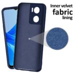 Back Cover for Oppo A57 4G 2022 | Oppo A77 4G | Ultra Slim Soft Rubberised Case | Inner Velvet Fabric Lining | Matte Silicone Flexible Mobile Case | Camera Protection - Blue - Image 3