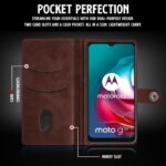 Shock Proof Flip Cover Back Case for Motorola Moto G30 | Magnetic Wallet Leather Case with Stand - Image 3