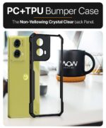 kelpuj Thermoplastic Polyurethane Shock Proof Clear Protective Back Case for Motorola Moto G85 5G-Airedge Technology|360 Degree Camera Protection|Transparent Hybrid Back Case Mobile Cover-Black - Image 8