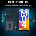 Shock Proof Flip Cover Back Case for Samsung Galaxy M04 4G | Magnetic Wallet Leather Case with Stand - Image 3